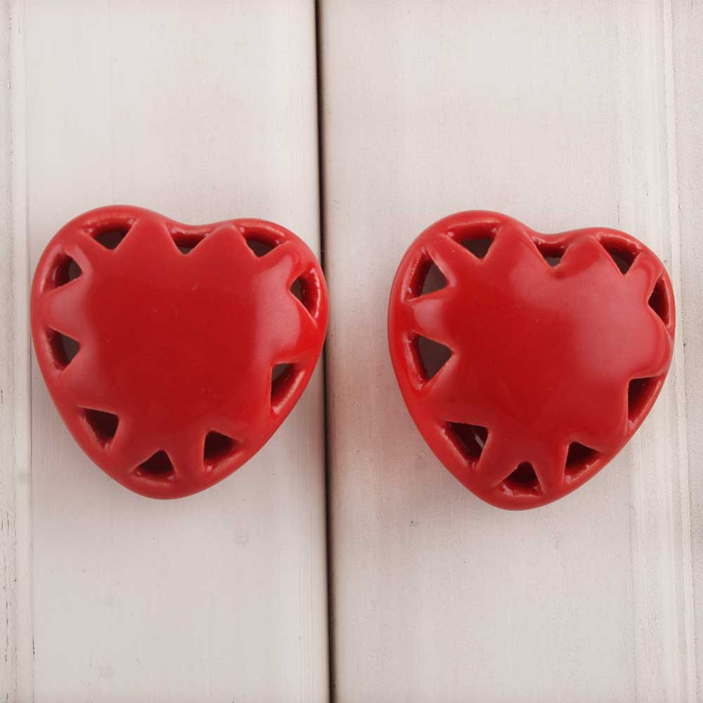 Red Heart Ceramic Knob