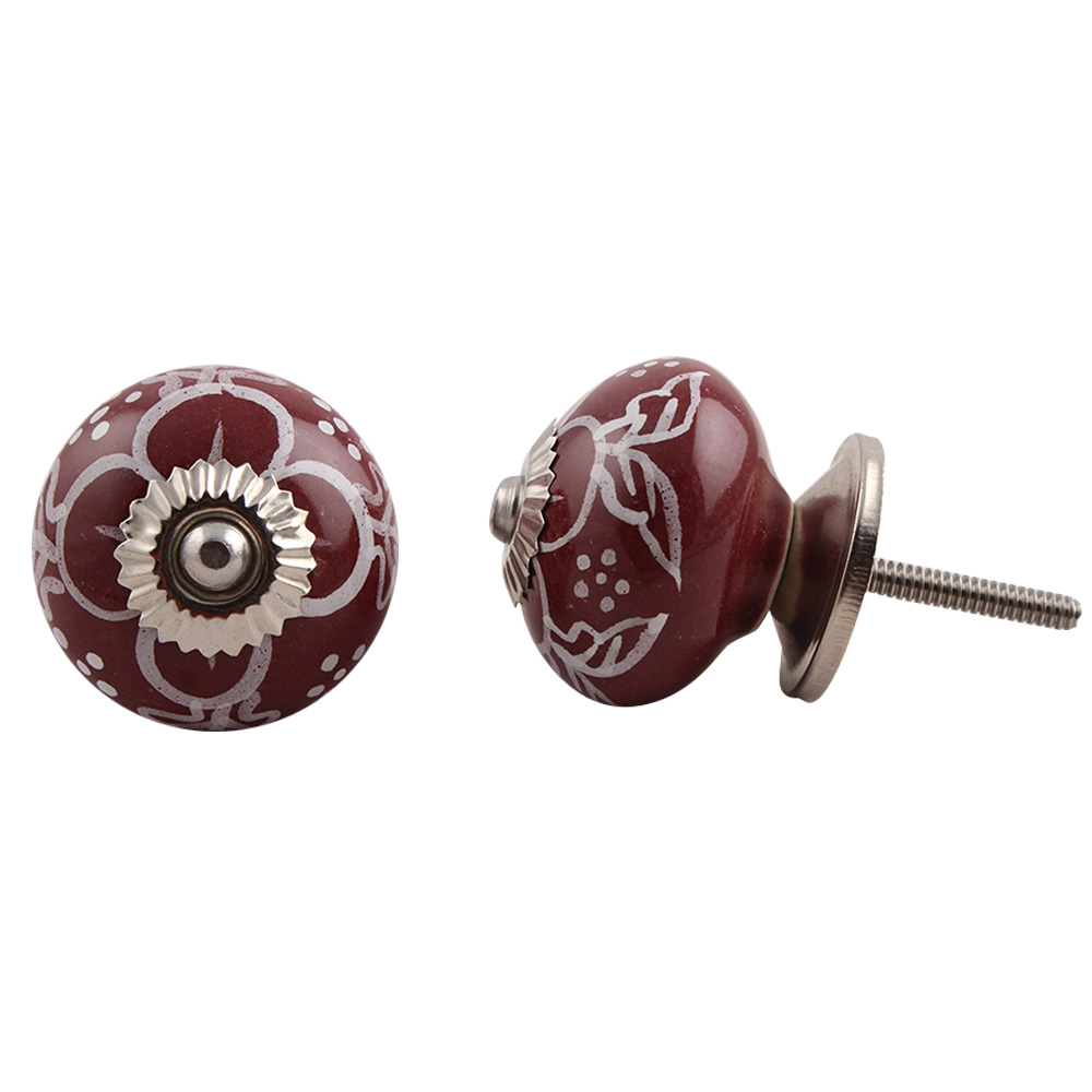 Cherry Flower Ceramic Drawer Knob