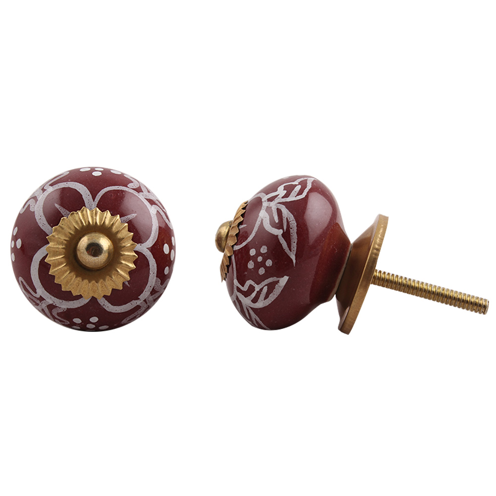 Cherry Flower Ceramic Drawer Knob