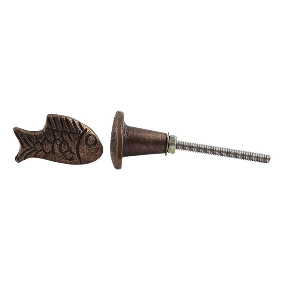 Antique Fahaka Pufferfish Metal Knobs
