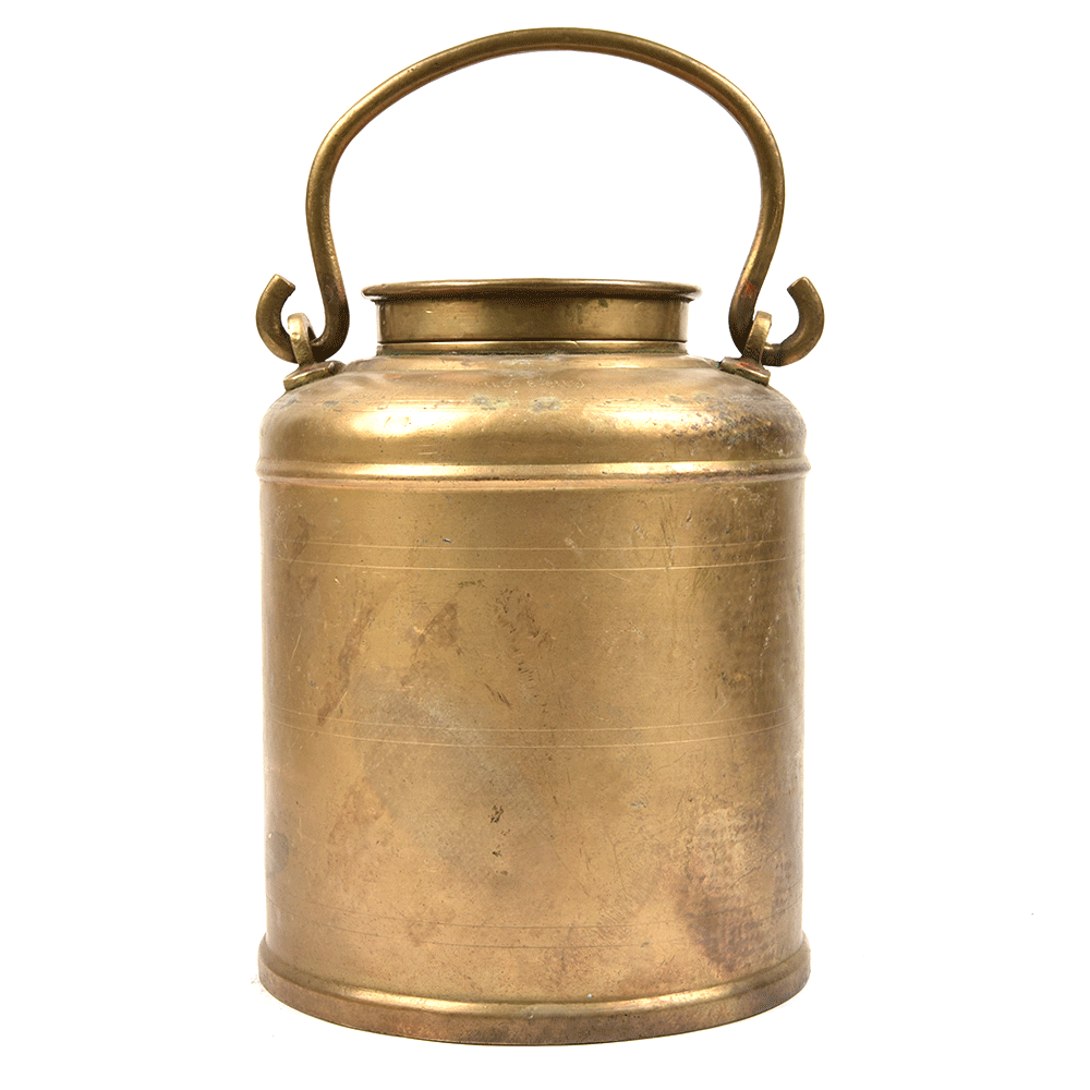 Rare Brass Old Milk Can with a Handle