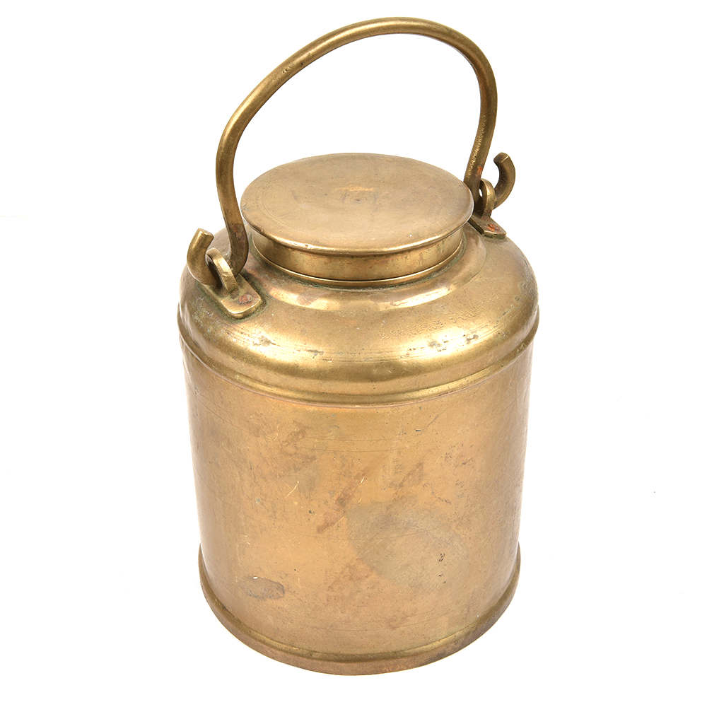 Rare Brass Old Milk Can with a Handle