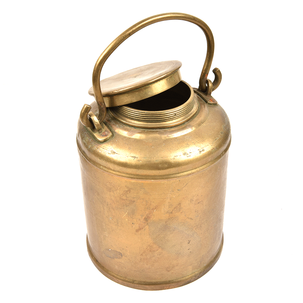 Rare Brass Old Milk Can with a Handle