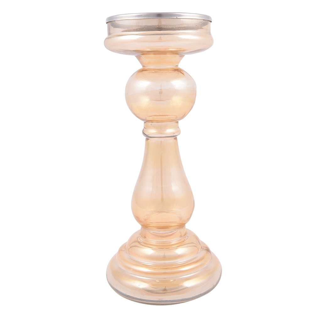 Unique Handmade Glass Pillar Candle Holder(Set of 1 Piece)