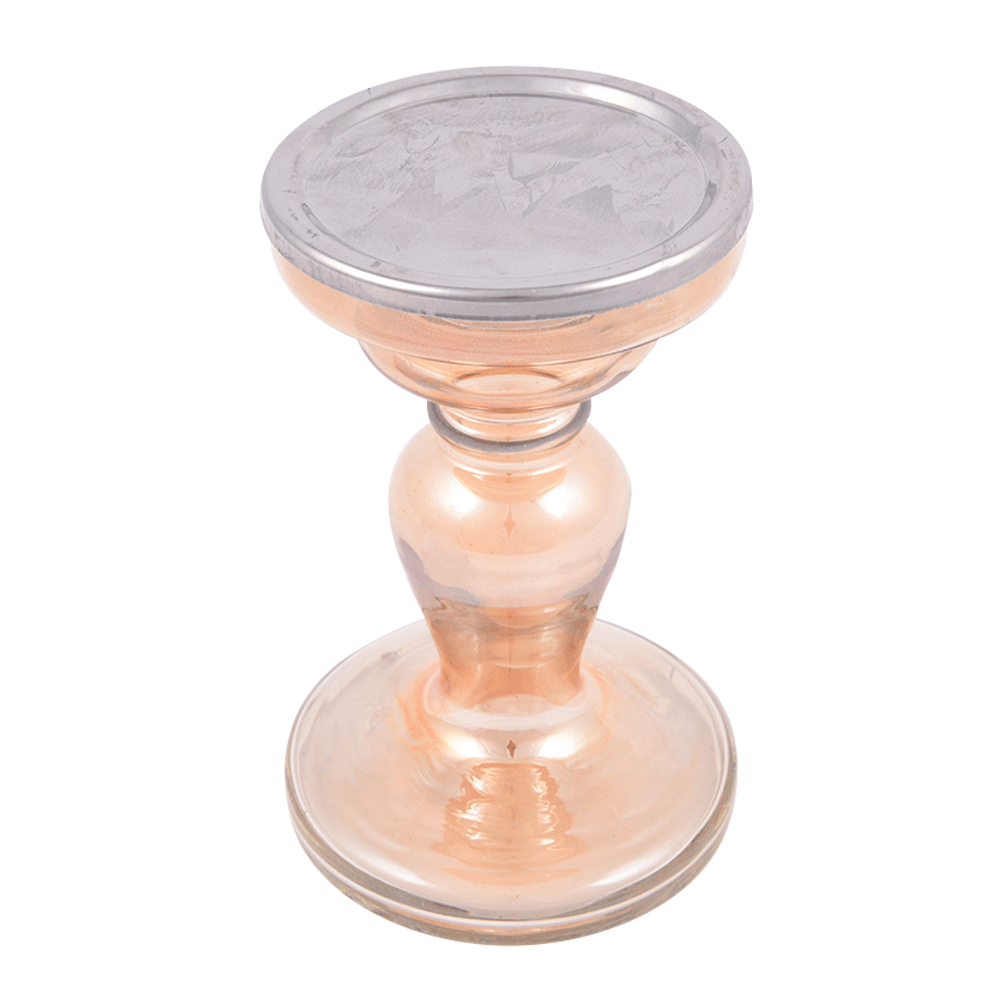 Broad Glass Pillar Candle Holder(Set of 1 Piece)