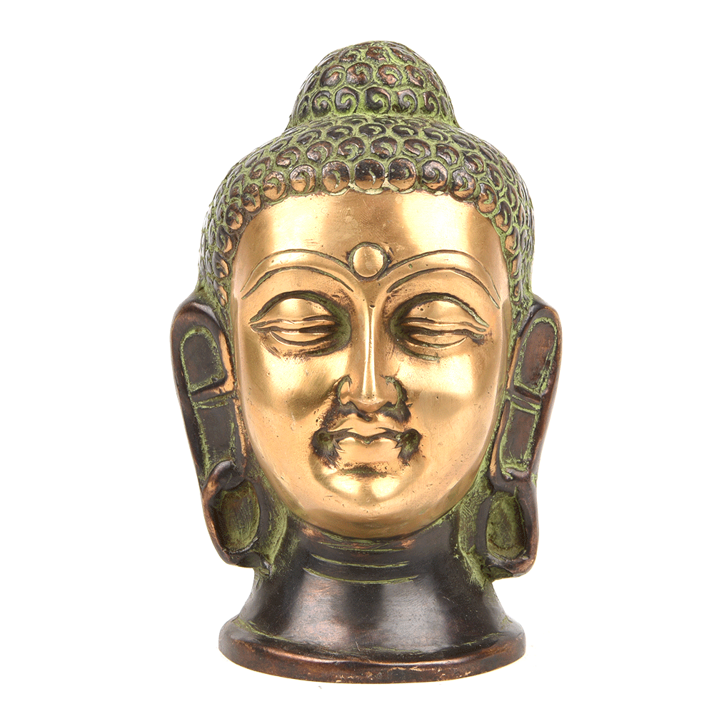 Lord Buddha Statue Brass Face Figurine
