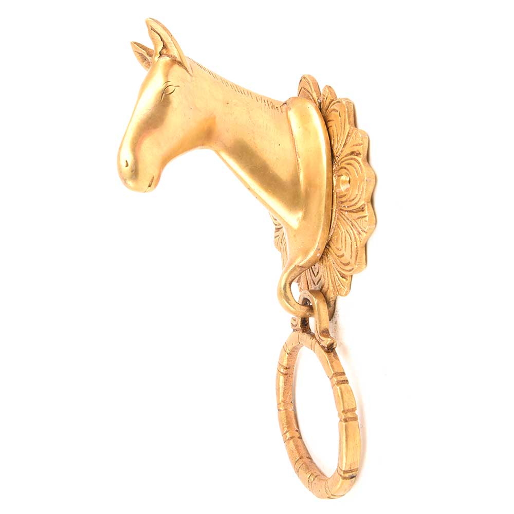 Horse Floral Solid Brass Towel Ring/Door Knocker