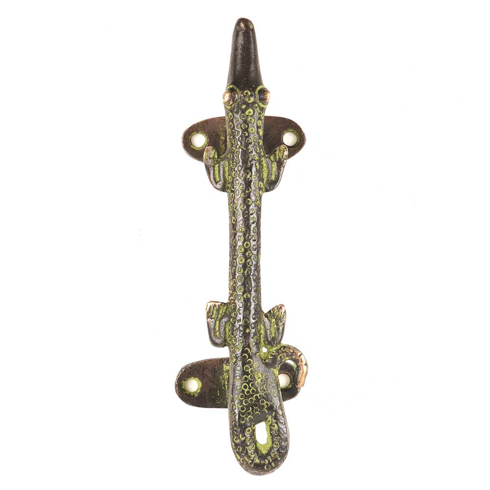 Black Green Brass Crocodile Door Handles