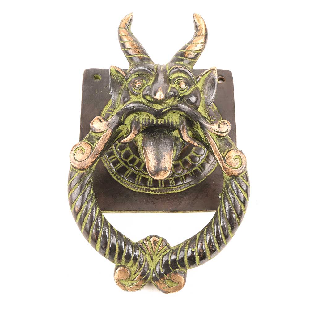Bronze Feng Shui Folk Dragon Head Knocker