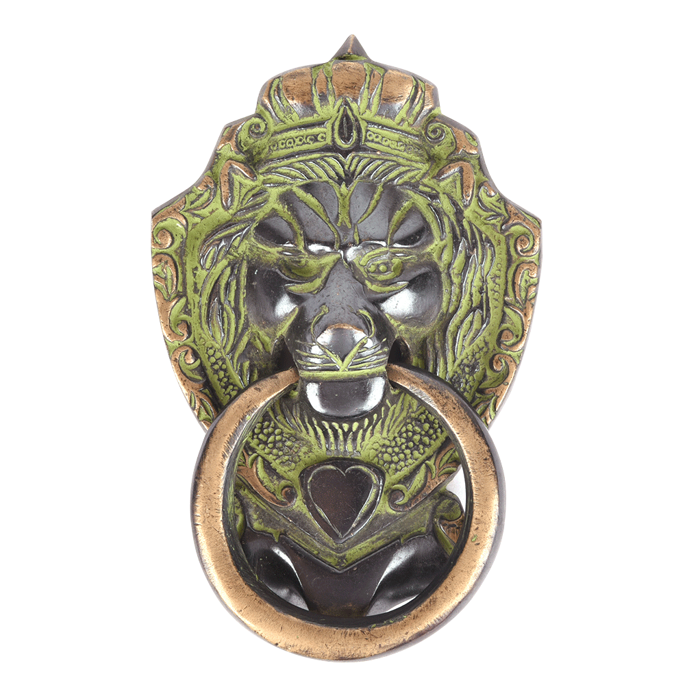 Vintage Large Brass Lions Head Door Knocker