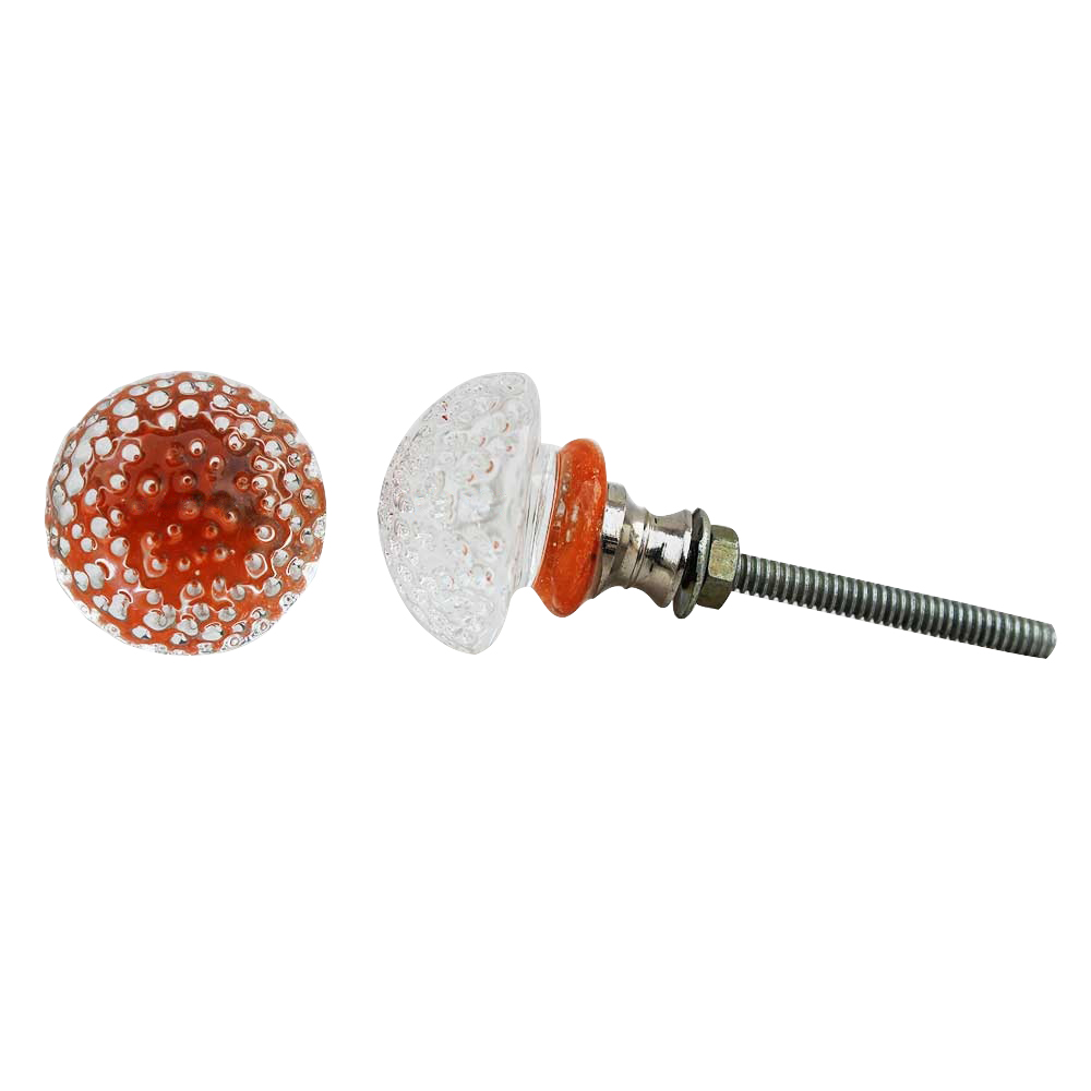 Orange Berry Glass Knob