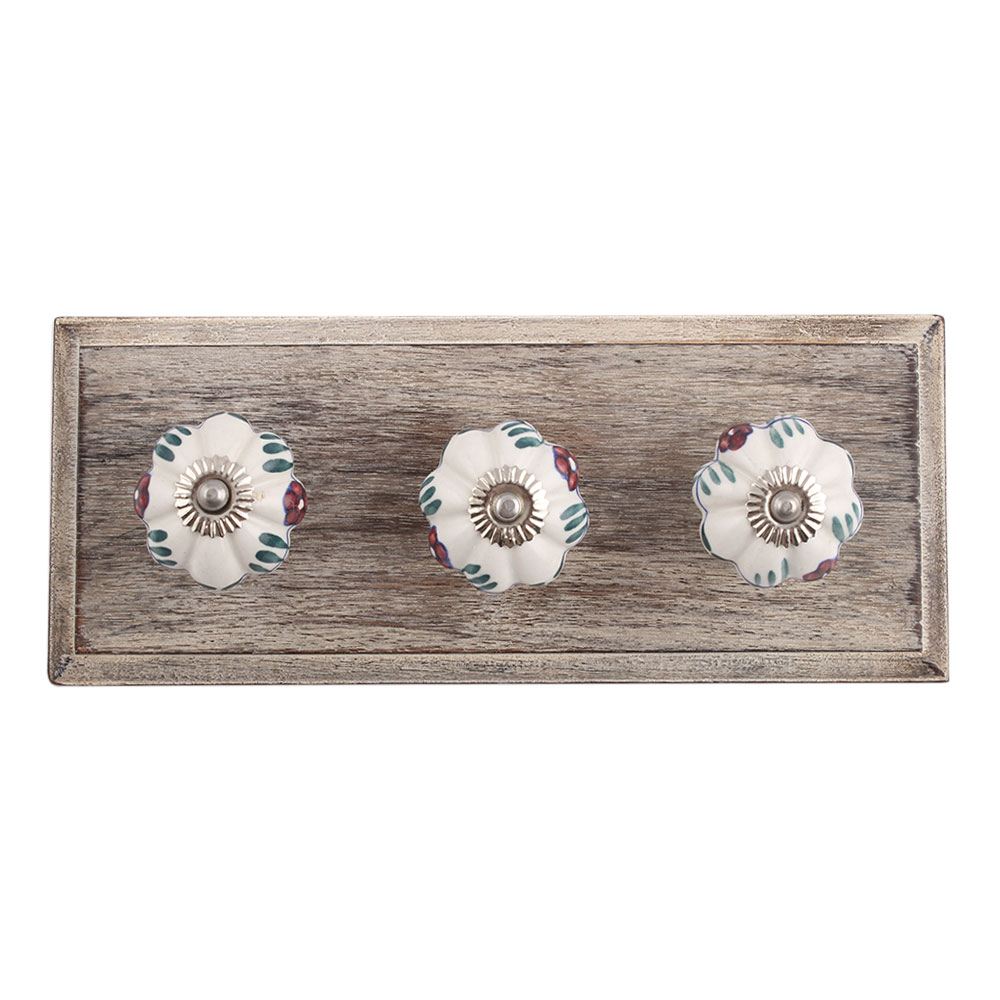 Erica Melanthera Ceramic Wooden Hooks