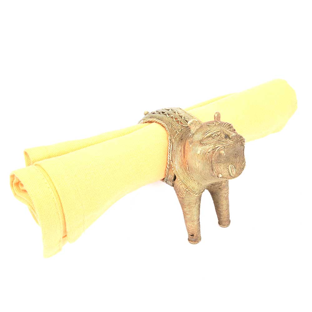Brass Ferocious Barking Dog Napkin Holder