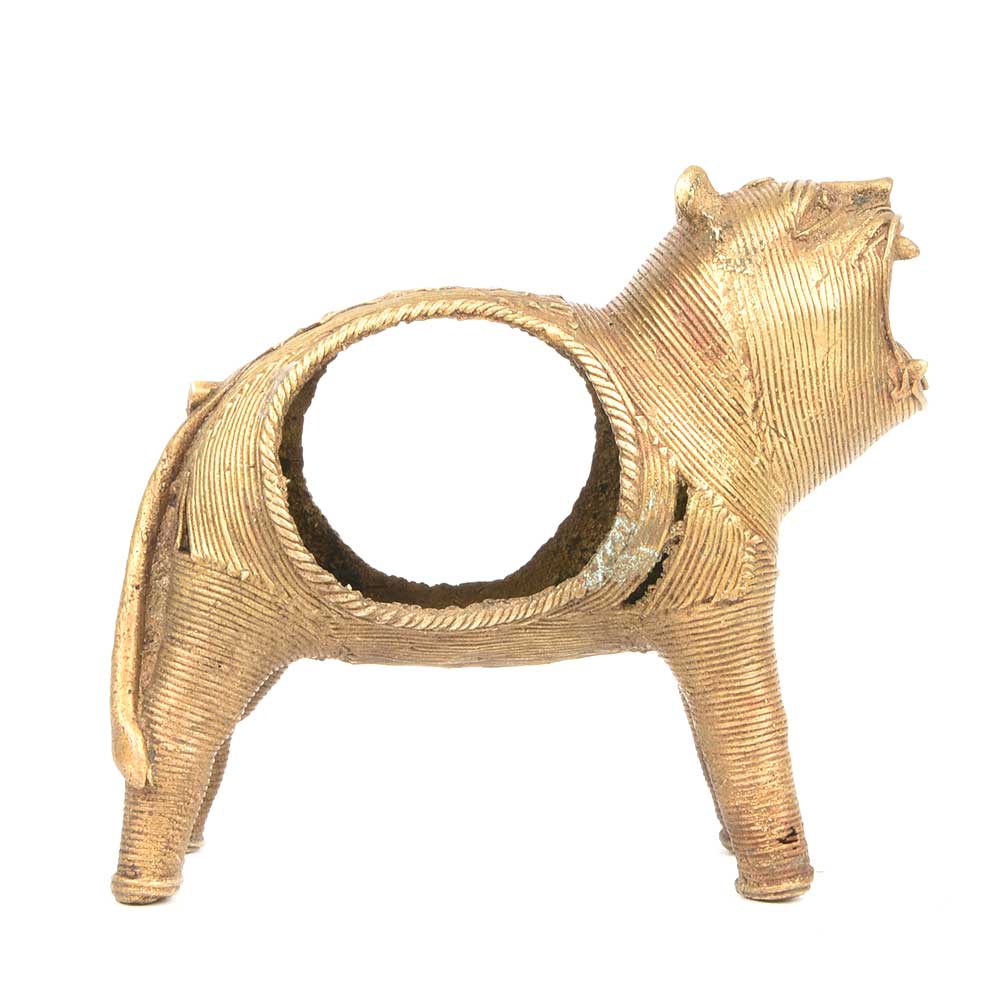 Brass Ferocious Barking Dog Napkin Holder