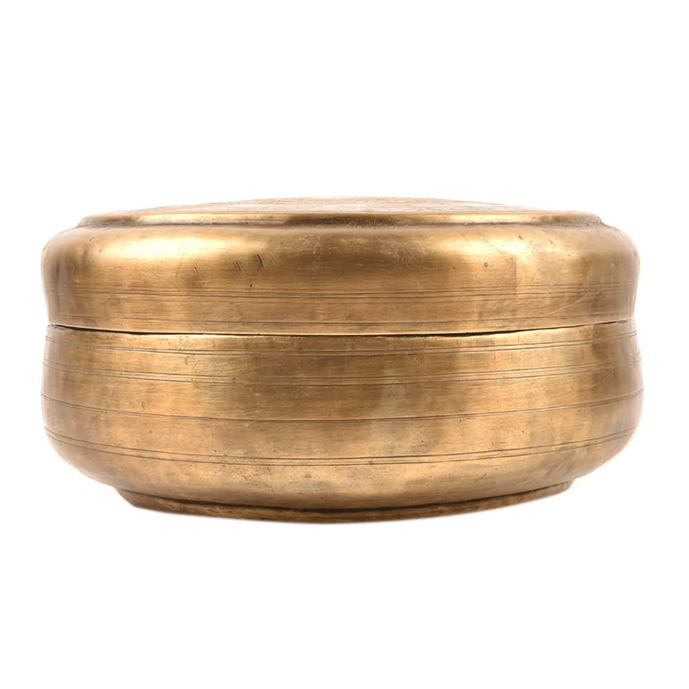 Old Used Brass Hand Carved Indian Jewellery Box/Storage Box