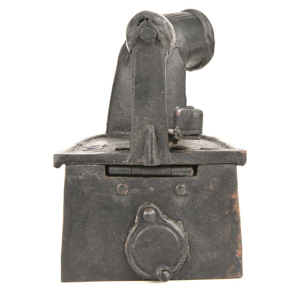 Coal Fired Clothes Press Cast Iron with Wooden Handle and Chimney