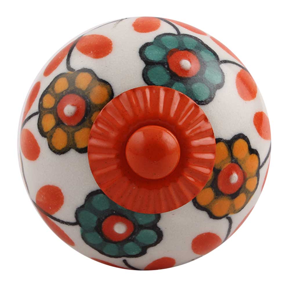 Sea Green Mustard Sunflower Orange Fitting Ceramic Knob