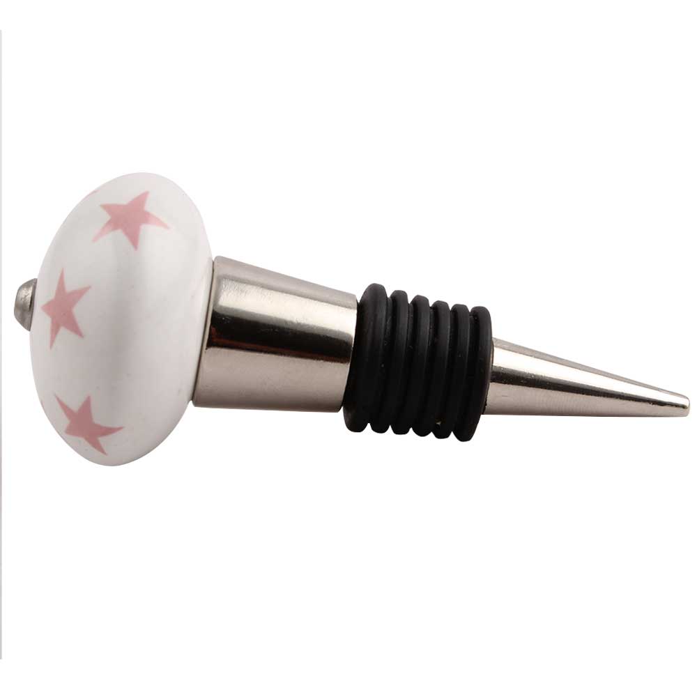 Light Pink Star Ceramic Wine Stopper