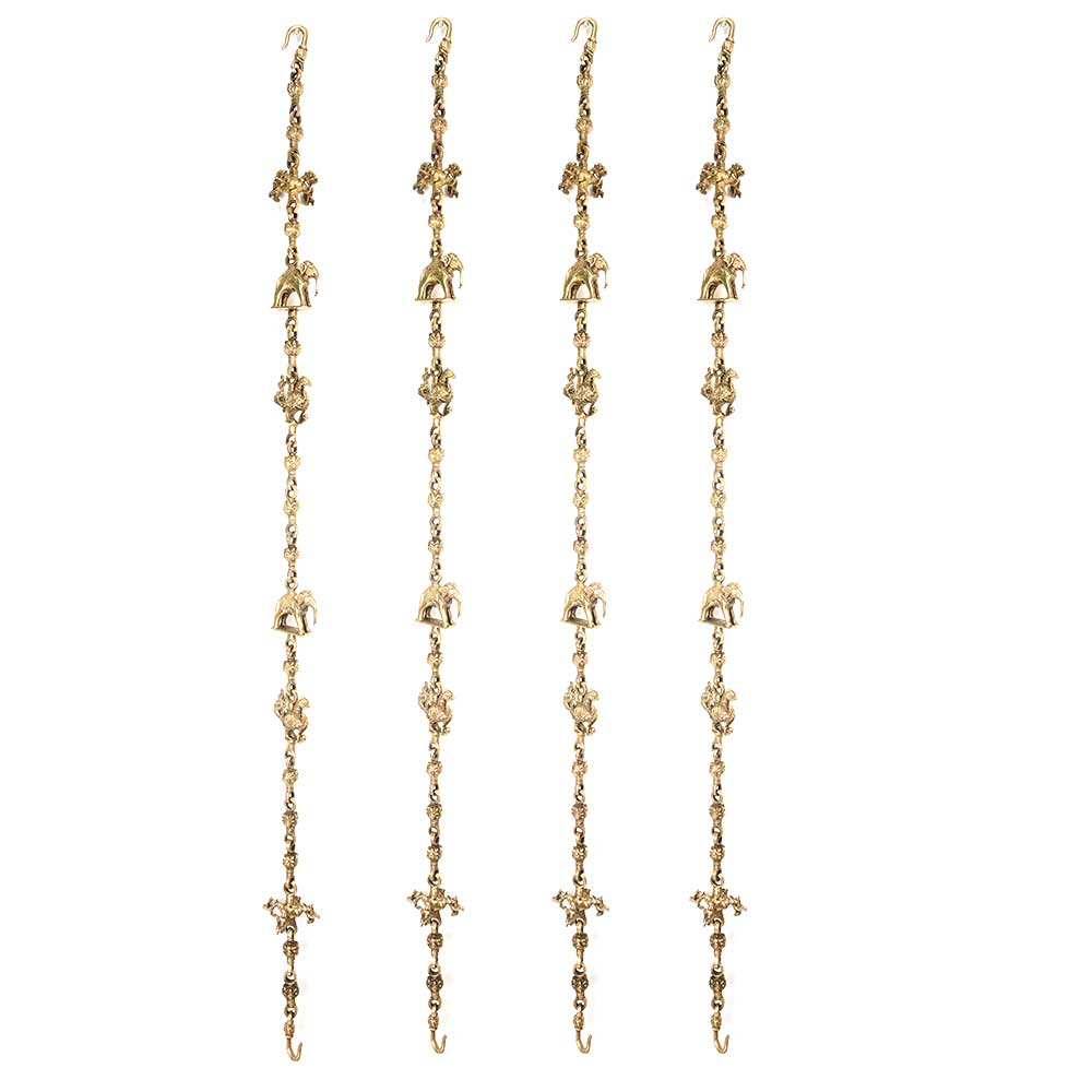 Brass Animal Statue Jhoola Chain(Set Of 4 Pieces)