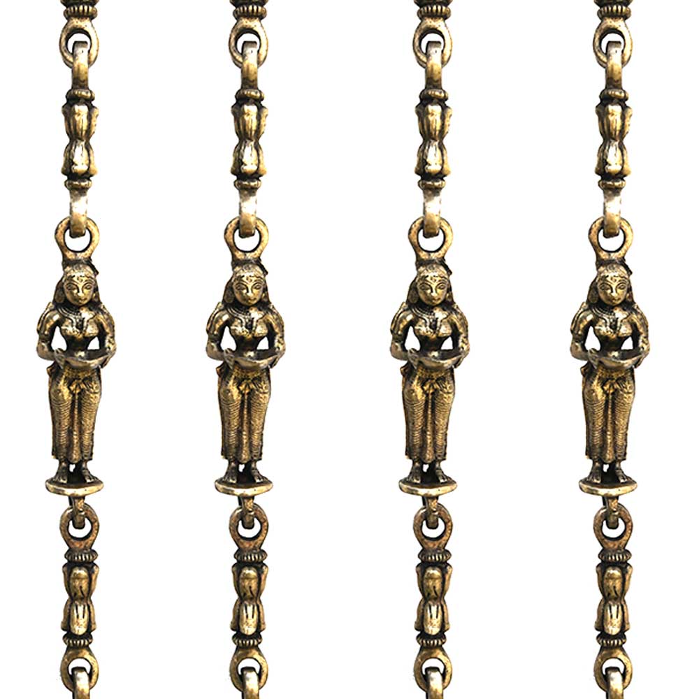 Swing Chain Set with Peacock and Dancing Lady Figurine(Set Of 4 Pieces)