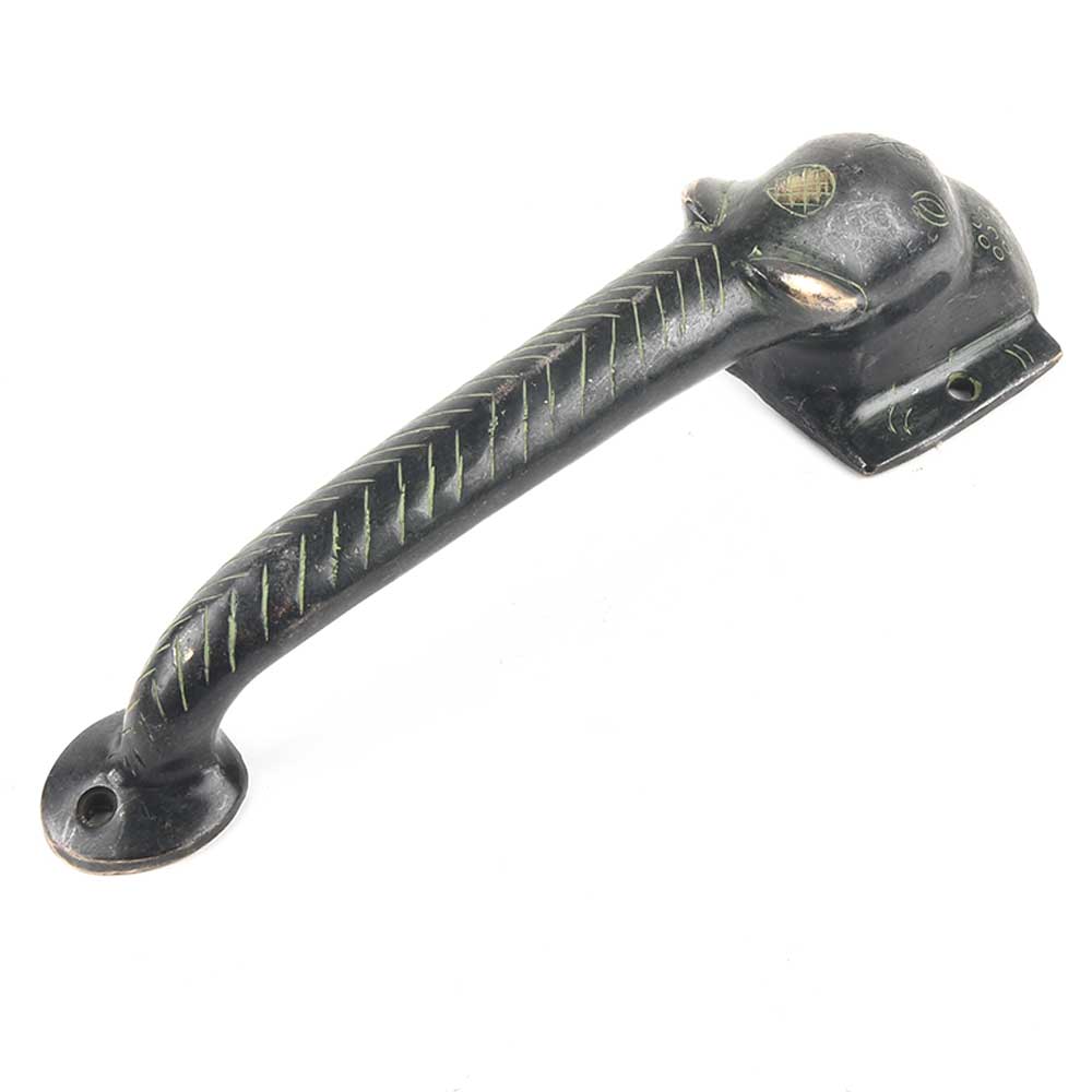 Black Hand Made Brass Elephant Door Handle