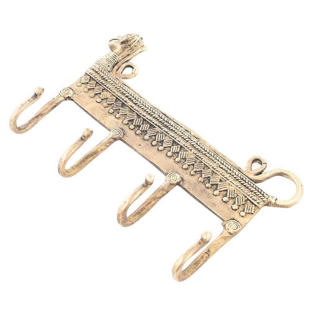 Monkey Tribal 4 Brass Wall Hooks