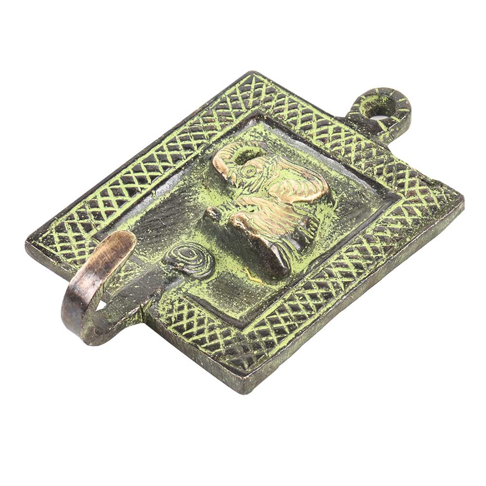 Framed Elephant Solid Brass Single Wall Hooks