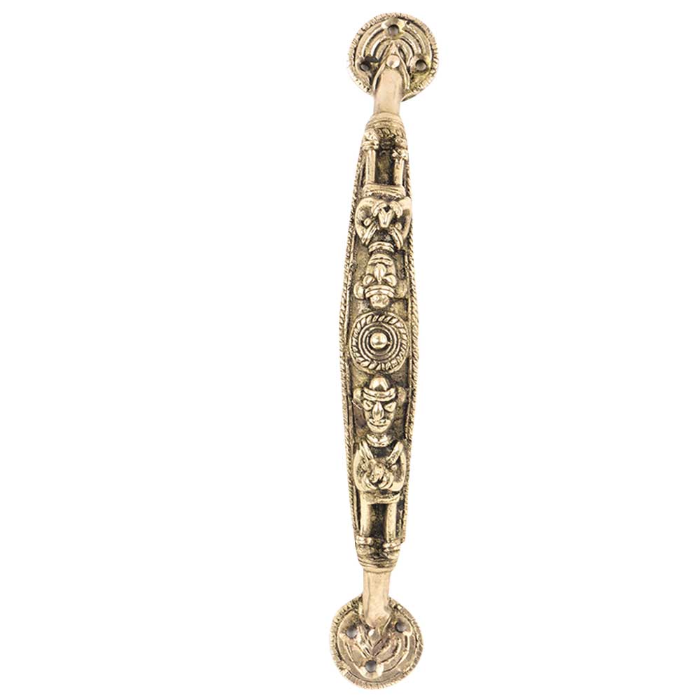 Brass Dual Side Tribal Figure Door Handle