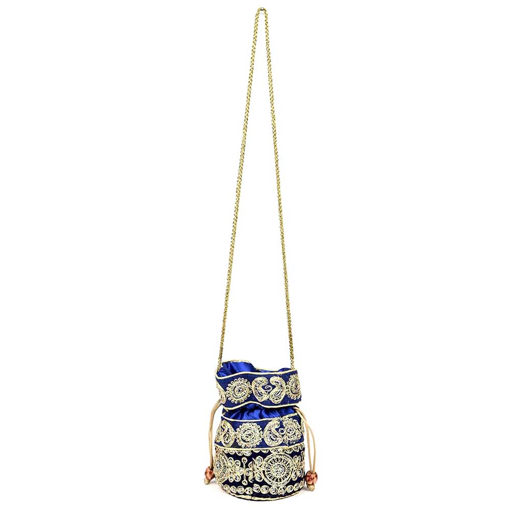 Navy Blue Designer Potli Bag