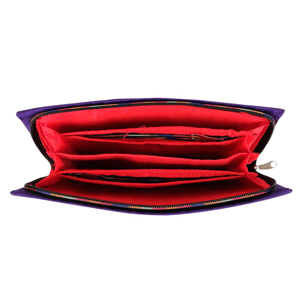 Blue Cross Stich Embroidered Clutch Handbags