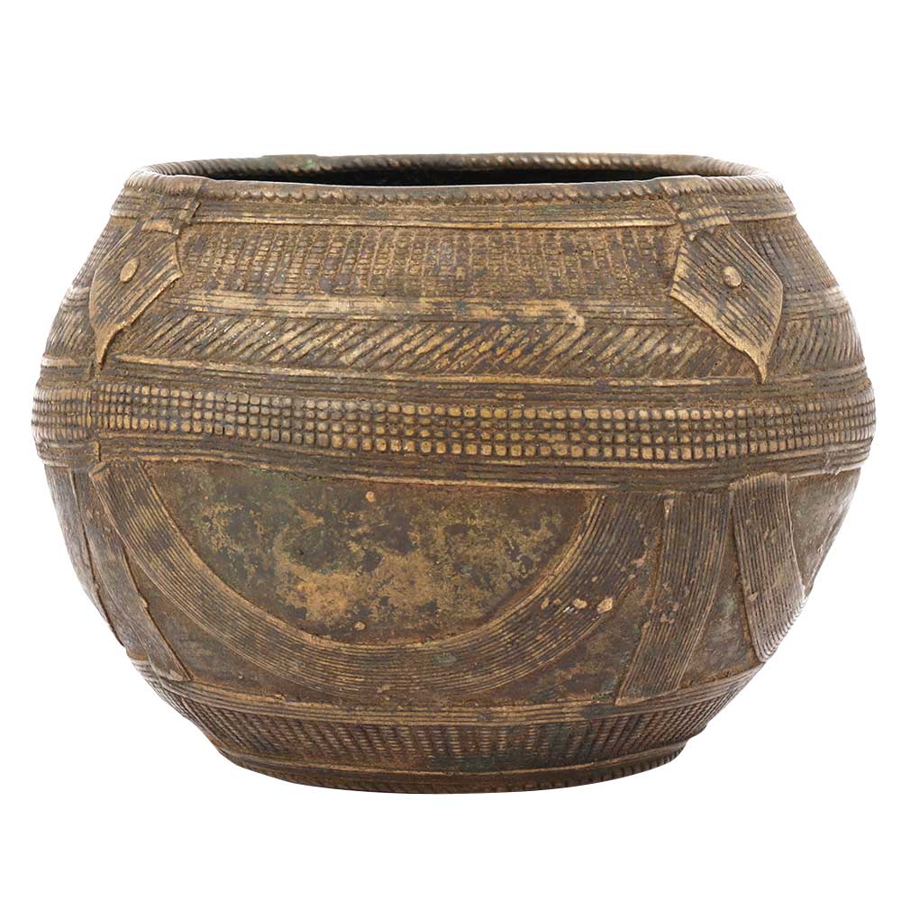 Bronze Tribal Wire Work Bowl for Prayer or Storage