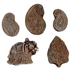 Set  of 5 Piece New Wooden Printing Block
