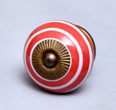 Red White Stripes Knob