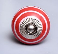 Red White Stripes Knob