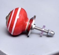 Red White Stripes Knob