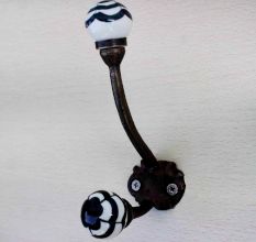 Black Floral Iron Hooks-EHG-34