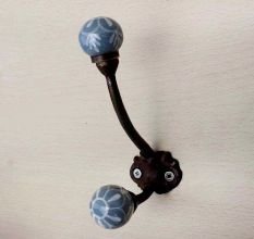 Dark Grey Floral Iron Hook-EHG-26