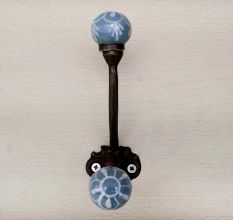 Dark Grey Floral Iron Hook-EHG-26