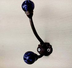 Navy Blue Floral Iron Hook-EHG-08