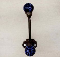 Navy Blue Floral Iron Hook-EHG-08