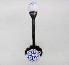 Navy Blue Floral Iron Hook-EHG-17