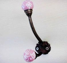 Pink Floral Iron Hook-EHG-42