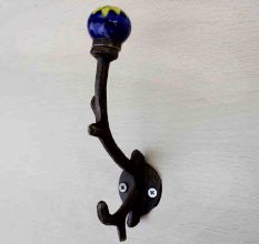 Navy Blue Yellow Floral Tree Hook-EHG-41