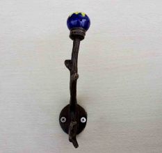 Navy Blue Yellow Floral Tree Hook-EHG-41