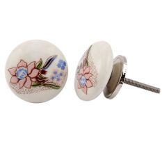 Mixed Amaryllis Flower Flat Knob