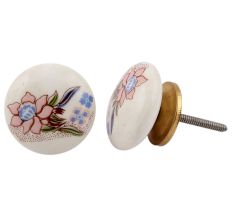 Mixed Amaryllis Flower Flat Knob