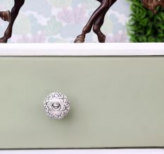 Black Poinsettia Flower Ceramic Knob