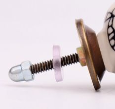 Black Poinsettia Flower Ceramic Knob