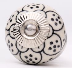 Black Poinsettia Flower Ceramic Knob
