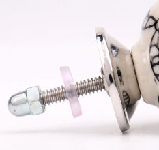 Black Poinsettia Flower Ceramic Knob